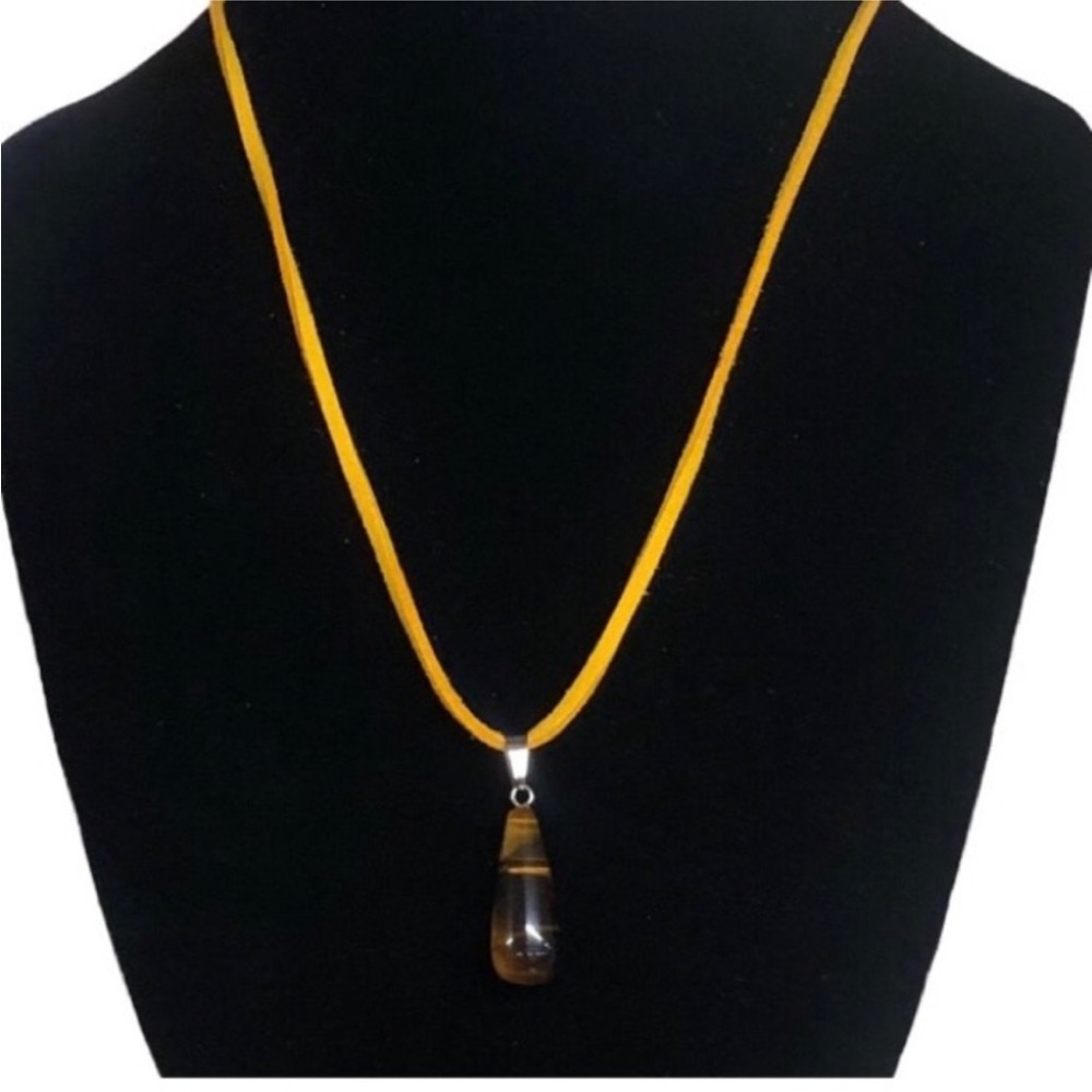 UNBRANDED NATURAL Tigers Eye STONE Teardrop
PENDANT Necklace - Picture 4 of 10